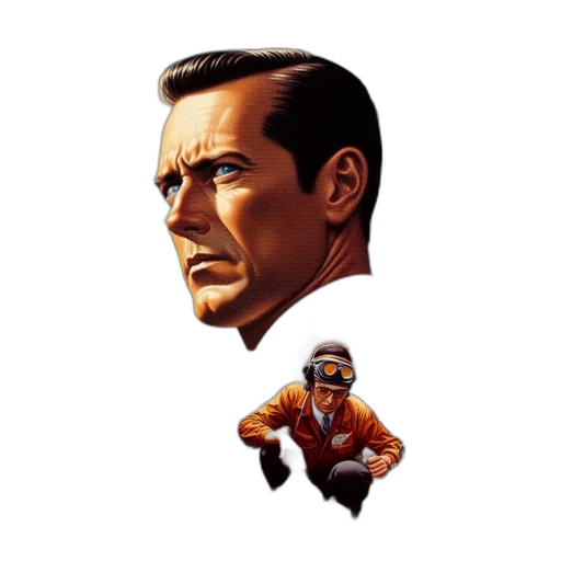 face, jacket, comic book art, pixel art transparent PNG cut-out