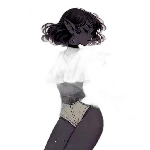 dress, hair, staff, jacket transparent PNG cut-out