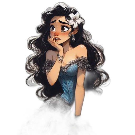 dress, crown, jewelry, fantasy art transparent PNG cut-out