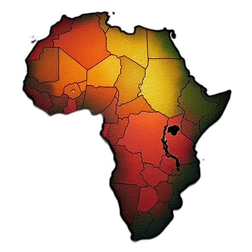 earth tones, map, kenya, shows transparent PNG cut-out