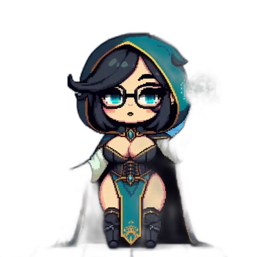 staff, dress, fantasy art, pixel art transparent PNG cut-out
