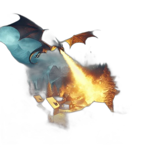 dragon, staff, weapon, creature transparent PNG cut-out