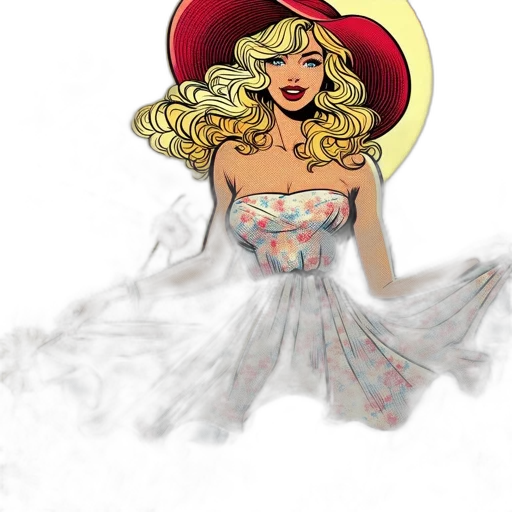 dress, hat, cartoon, concept art transparent PNG cut-out