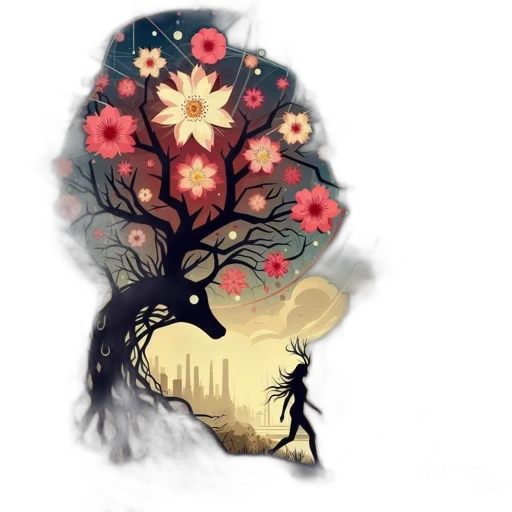 crown, mask, flower, face transparent PNG cut-out