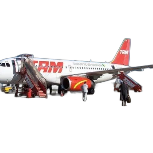 tam, airplane, parked, tarmac transparent PNG cut-out