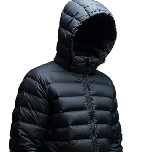 jacket, face, 3d render, dark transparent PNG cut-out