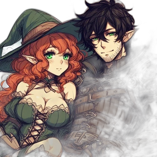 fantasy art, watercolor, concept art, pixel art transparent PNG cut-out