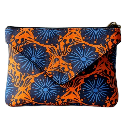 clutch, african, print, blue transparent PNG cut-out