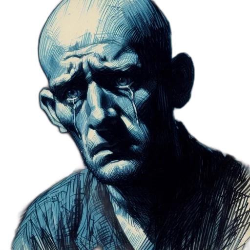 face, staff, mask, comic book art transparent PNG cut-out