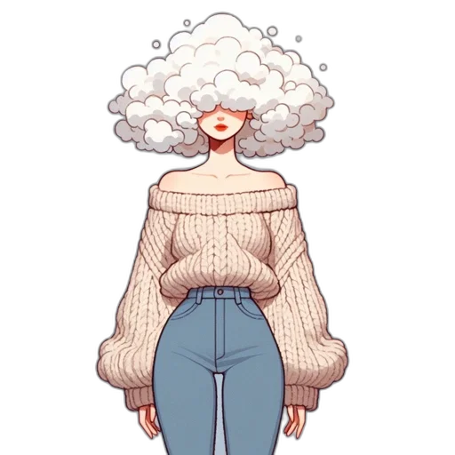 jacket, hair, dress, creature transparent PNG cut-out