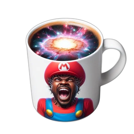 3d render, pixel art, white, mug transparent PNG cut-out