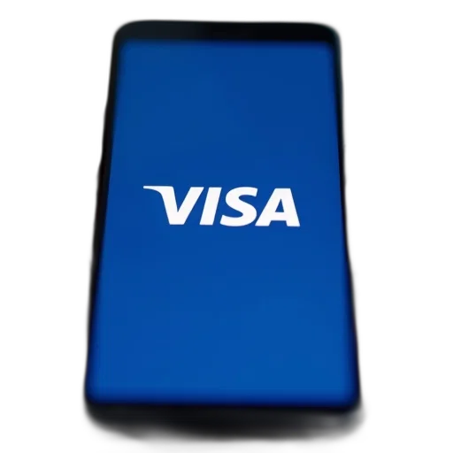 visa, logo, displayed, smartphone transparent PNG cut-out
