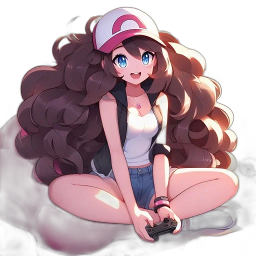 hair, hat, creature, staff transparent PNG cut-out