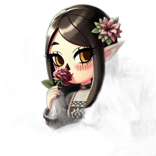 staff, flower, fantasy art, pixel art transparent PNG cut-out