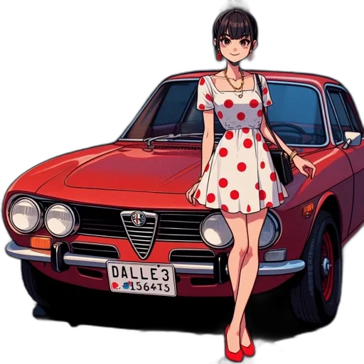 car, dress, anime, concept art transparent PNG cut-out