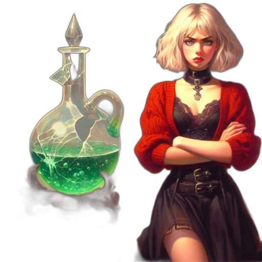 jewelry, bottle, dress, concept art transparent PNG cut-out