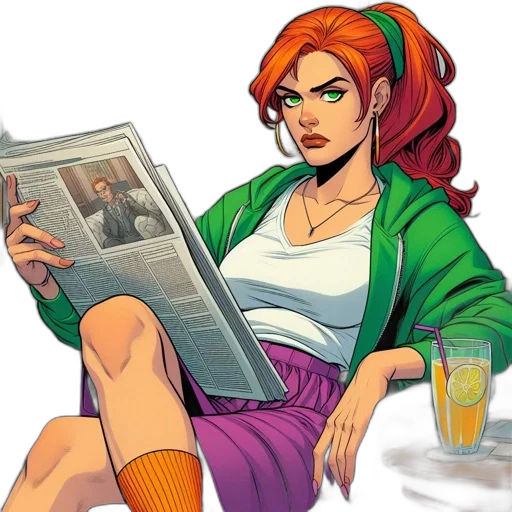comic book art, concept art, cartoon, fantasy art transparent PNG cut-out
