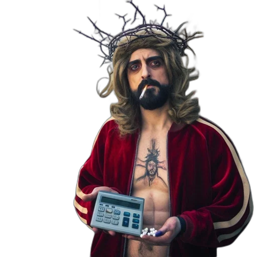 cyberpunk, man, wears, red transparent PNG cut-out