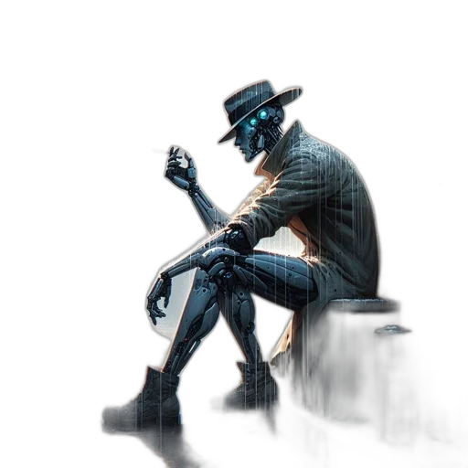 hat, robot, weapon, staff transparent PNG cut-out