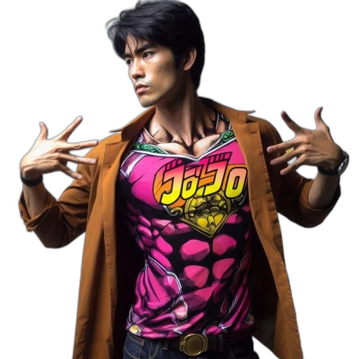 jacket, individual, wears, vividly transparent PNG cut-out