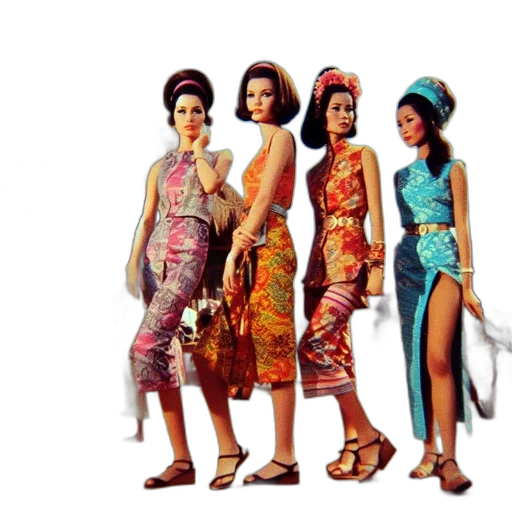 dress, concept art, earth tones, four transparent PNG cut-out