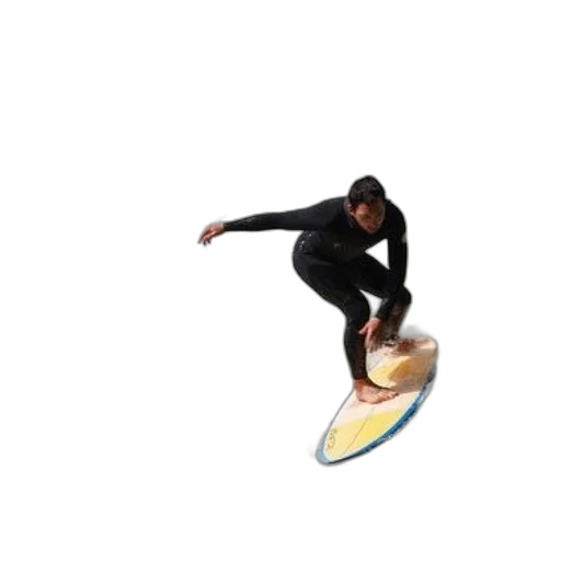surfer, black, wetsuit, rides transparent PNG cut-out