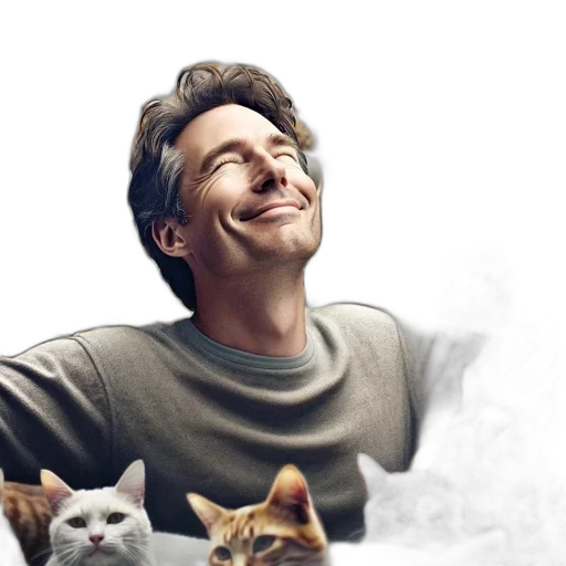 photorealistic, adult, male, peaceful transparent PNG cut-out