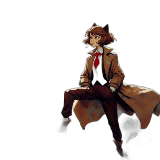 jacket, staff, hat, robot transparent PNG cut-out
