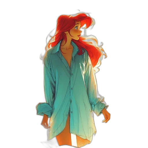 jacket, dress, vaporwave, watercolor transparent PNG cut-out