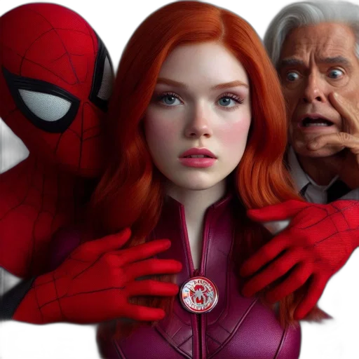 comic book art, concept art, three, individuals transparent PNG cut-out