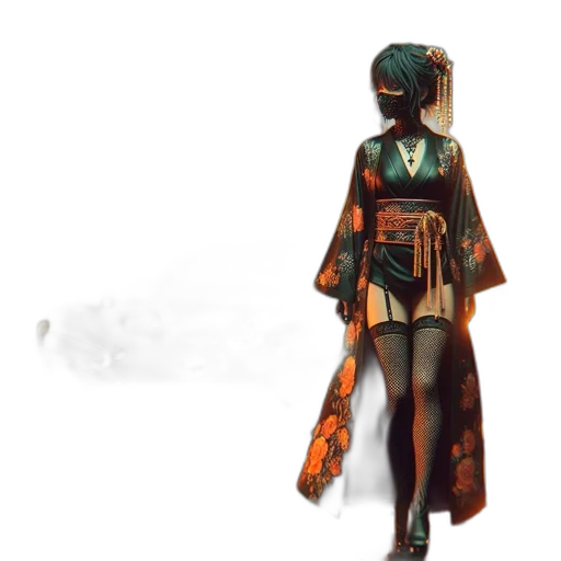 dress, mask, staff, robot transparent PNG cut-out