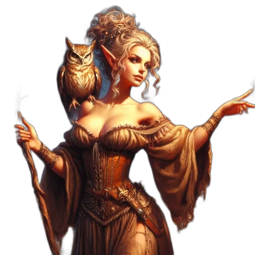dress, staff, jewelry, dragon transparent PNG cut-out