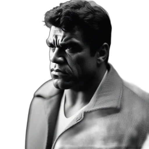 jacket, face, comic book art, photorealistic transparent PNG cut-out