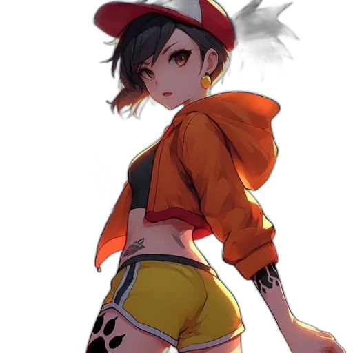 hat, jacket, staff, weapon transparent PNG cut-out