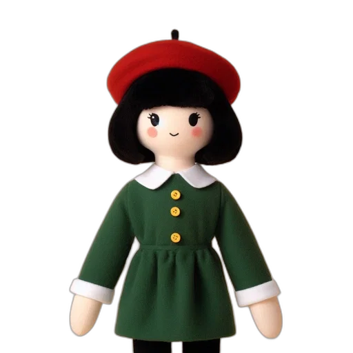 hat, staff, jacket, 3d render transparent PNG cut-out