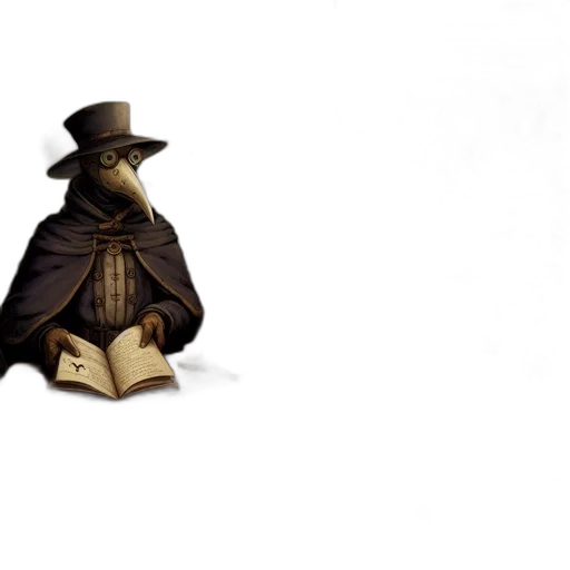 hat, mask, jacket, staff transparent PNG cut-out