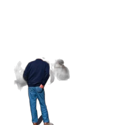 jacket, staff, hair, shoes transparent PNG cut-out