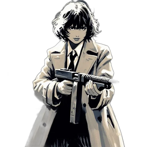 weapon, jacket, comic book art, concept art transparent PNG cut-out