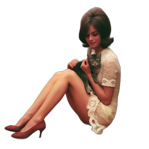 dress, jewelry, shoes, hair transparent PNG cut-out