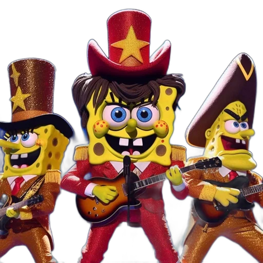 hat, concept art, three, spongebob transparent PNG cut-out