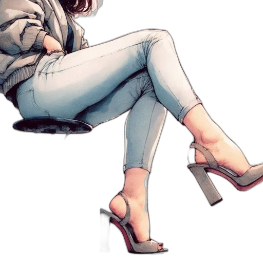 shoes, jacket, jewelry, staff transparent PNG cut-out