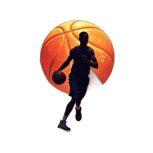 3d render, photorealistic, concept art, basketball transparent PNG cut-out