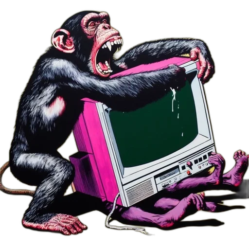animal, creature, robot, vaporwave transparent PNG cut-out
