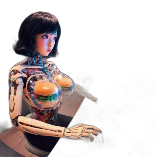 robot, dress, concept art, 3d render transparent PNG cut-out