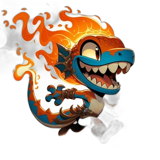 dragon, staff, creature, mask transparent PNG cut-out