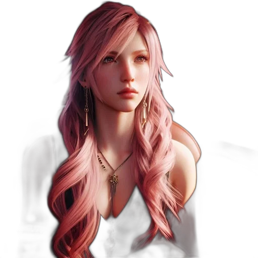 hair, face, dress, jewelry transparent PNG cut-out