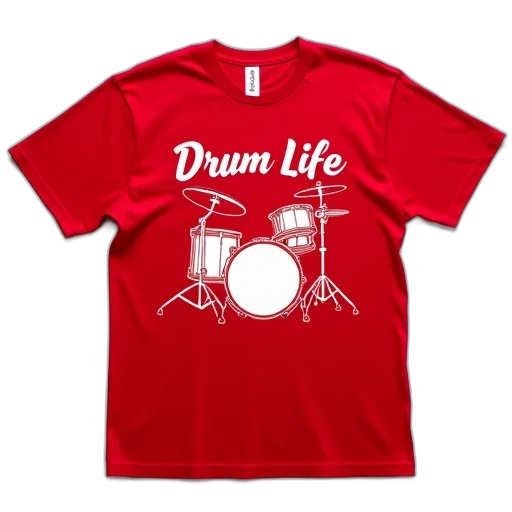 red, t-shirt, white, graphic transparent PNG cut-out
