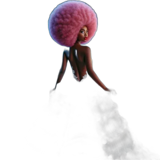 hair, umbrella, staff, creature transparent PNG cut-out