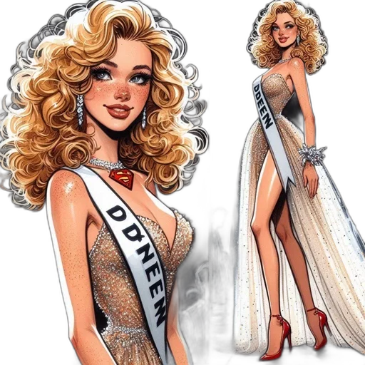 dress, concept art, cartoon, comic book art transparent PNG cut-out