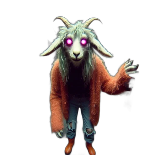 creature, animal, jacket, staff transparent PNG cut-out